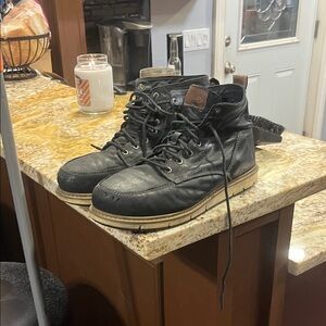 Black Leather Men's Boots